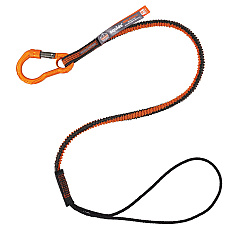 ergodyne Squids 3104F(x) Tool Lanyard with Carabiner/Choke Loop, 10 lb Max Working Capacity, 38" to 48" Long, Gray/Orange (EGO19804)