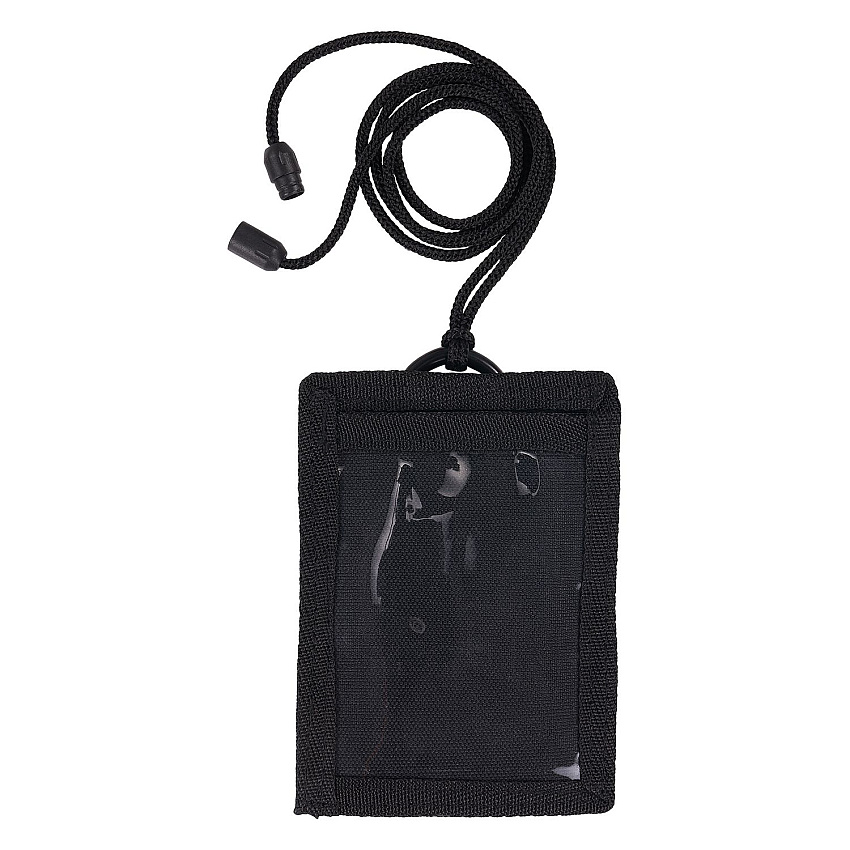 ergodyne Squids 3389 Wallet ID/Badge Holder,Horizontal/Vertical, Black, 3.75 x 5 for 2.75 x 3.5 Insert, 18" Cord (EGO19964)