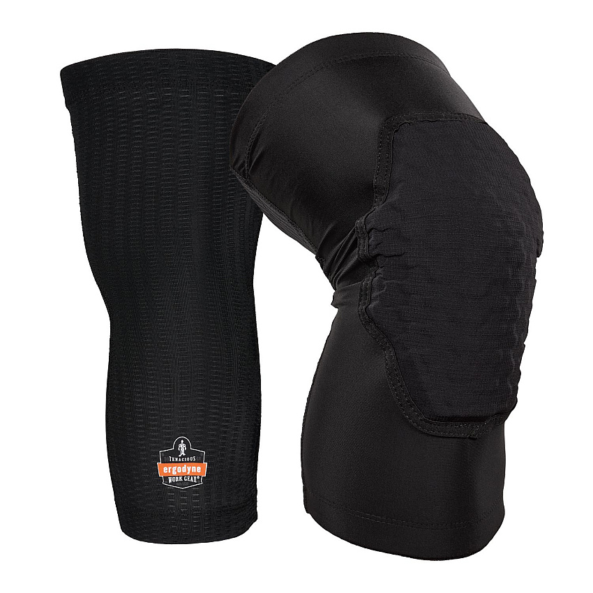 ergodyne Proflex 525 Lightweight Padded Knee Sleeves, Slip-On, Large/X-Large, Black, Pair (EGO18527)