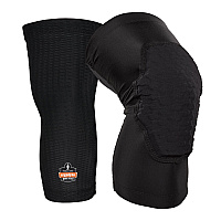 ergodyne Proflex 525 Lightweight Padded Knee Sleeves, Slip-On, Small/Medium, Black, Pair (EGO18525)