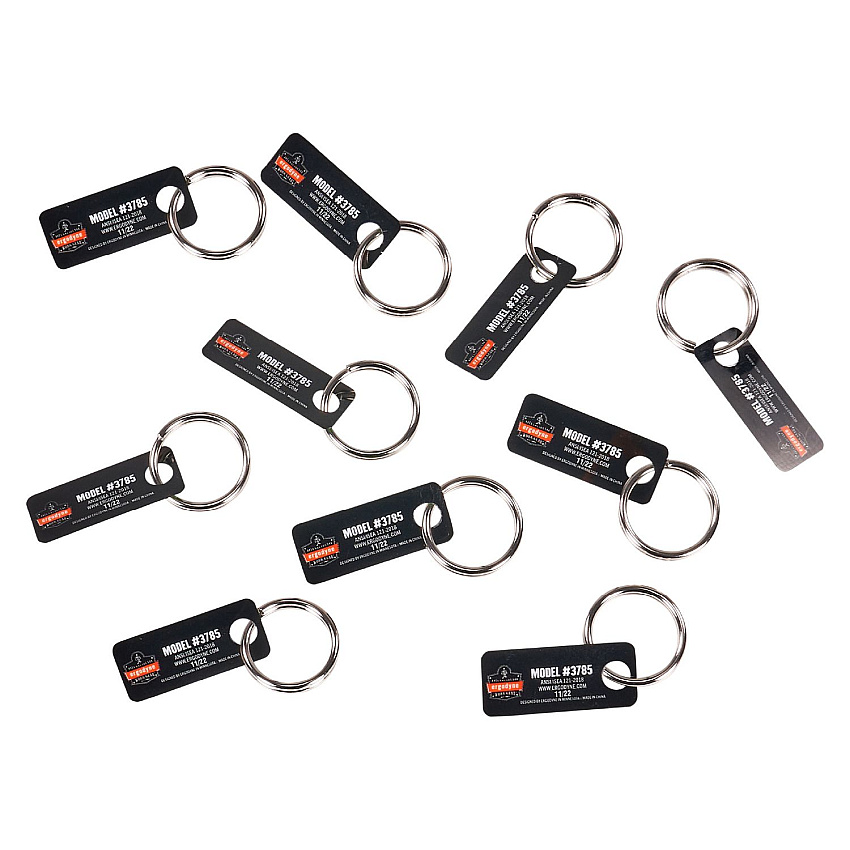 ergodyne Squids 3785 Split Ring Tool Attachment, 2 lb Max Working Capacity, 1" dia, Silver, 10/Pack (EGO19785)