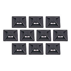 ergodyne Squids 3701 Mini Adhesive Mount Replacements, 2 lb Max Safe Working Capacity, 0.9" Long, Black,10/Pack (EGO19702)