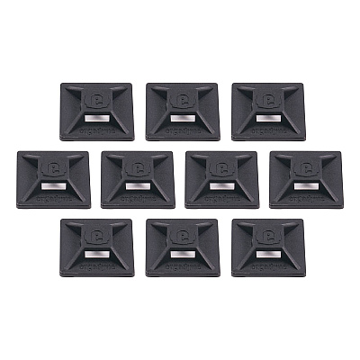 ergodyne Squids 3701 Mini Adhesive Mount Replacements, 2 lb Max Safe Working Capacity, 0.9" Long, Black,10/Pack (EGO19702)