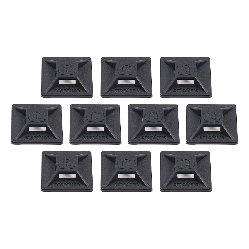 ergodyne Squids 3701 Mini Adhesive Mount Replacements, 2 lb Max Safe Working Capacity, 0.9" Long, Black,10/Pack (EGO19702)