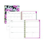Blue Sky Roosevelt Pink Academic Weekly/Monthly Planner, Floral Artwork, 11" x 8.5", Pink/Gray Cover, 12-Month (July-June): 2025-2026 (128691)
