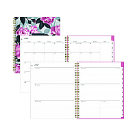 Blue Sky Roosevelt Pink Academic Weekly/Monthly Planner, Floral Artwork, 11" x 8.5", Pink/Gray Cover, 12-Month (July-June): 2025-2026 (128691)