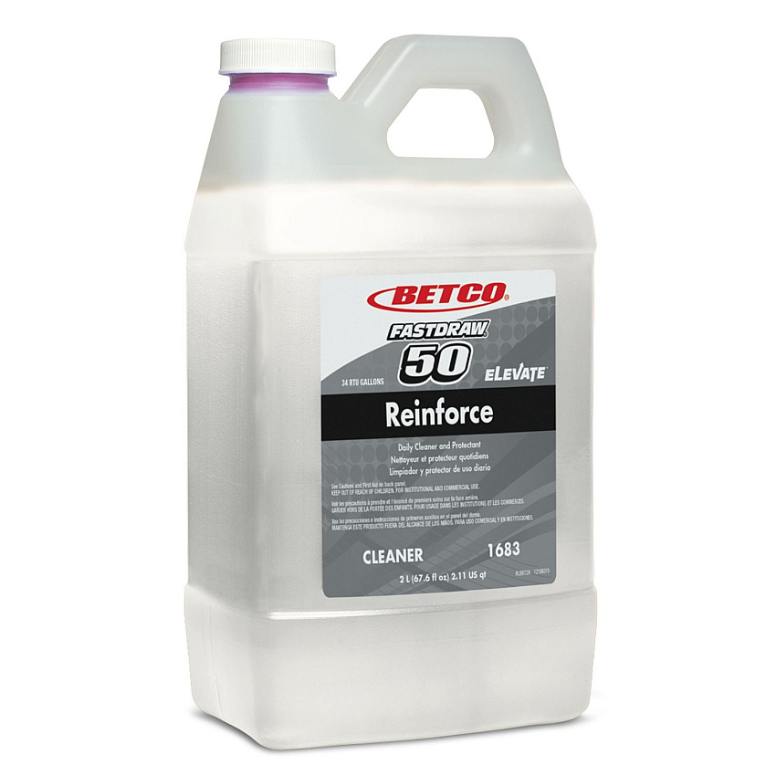 Betco Reinforce Floor Cleaner and Protectant, Lemon Scent, 2 L Bottle, 4/Carton (BET16834700)