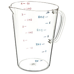 Carlisle Commercial Measuring Cup, 1 gal, Clear (CFS4314507)