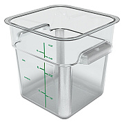Carlisle Squares Polycarbonate Food Storage Container, 4 qt, 7.13 x 7.13 x 7.29, Clear, Plastic (CFS1195107)