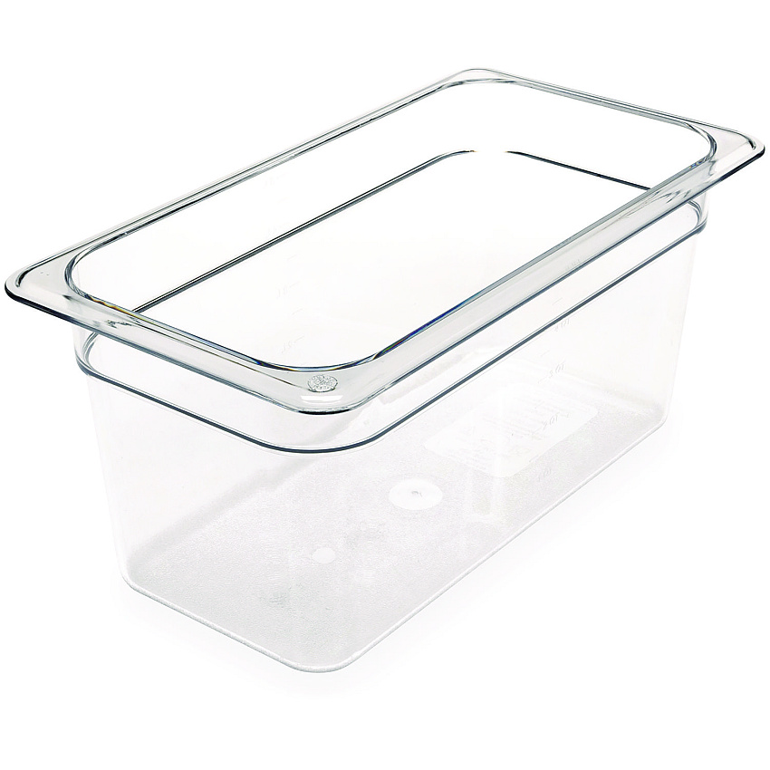 Carlisle StorPlus Polycarbonate Food Pan, 5.7 qt, 6.88 x 12.75 x 6, Clear, Plastic (CFS3066207)