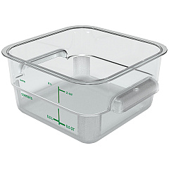 Carlisle Squares Polycarbonate Food Storage Container, 2 qt,  7.13 x 7.13 x  3.8, Clear, Plastic (CFS1195007)