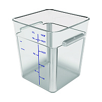 Carlisle Squares Polycarbonate Food Storage Container, 6 qt, 8.75 x 8.75 x 7.31, Clear, Plastic (CFS1195207)