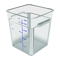 Carlisle Squares Polycarbonate Food Storage Container, 18 qt, 11 13 x 11.13 x 12.58, Clear, Plastic (CFS1195507)