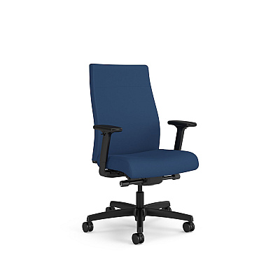 HON Ignition 2.0 Upholstered Mid-Back Task Chair, Up to 300 lbs, 17 to 21.5 Seat Height, Elysian Seat and Back, Black Base (HONI2U2ASX04NTK)