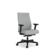 HON Ignition 2.0 Upholstered Mid-Back Task Chair, Up to 300 lbs, 17 to 21.5 Seat Height, Flint Seat and Back, Black Base (HONI2U2ASX39NTK)