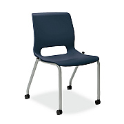 HON Motivate Four-Leg Stacking Chair, Up to 300 lbs, 18" Seat Height, Regatta Seat and Back, Platinum Base, 2/Carton (HONMG1NSREPLAT)