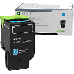 Lexmark 78C00CG Return Program Toner, 1,400 Page-Yield, Cyan