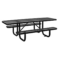 Global Industrial ADA Compliant Expanded Steel Picnic Table, Rectangular, 96 x 60 x 29.5, Black Top and Base (GBE695289BK)