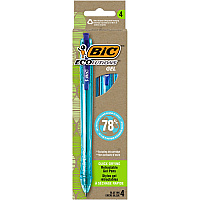 BIC Ecolutions Gel Pen, Retractable, Medium 1 mm, Blue Ink, Blue Barrel, 4/Pack (BICRGLE4BE)