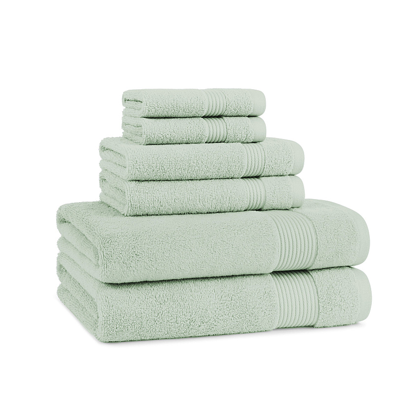 Host & Home 6pc Bath Towel Set Green, 6 Piece Set (P-HH-BSET-GR)