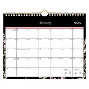 Blue Sky Neveah Monthly Wall Calendar, Floral Artwork, 11" x 8.75", White/Black/Pink Sheets, 12-Month (Jan to Dec): 2026 (139941)