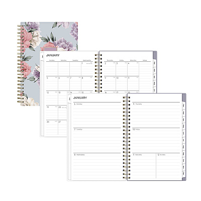 Blue Sky Tula Weekly/Monthly Planner, Floral Artwork, 8" x 5", Purple/Pink/White Cover, 12-Month (Jan to Dec): 2026 (143974)