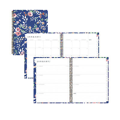 Blue Sky One Tree Planted Effie Weekly/Monthly Planner, Floral Artwork, 11" x 8.5", Blue/Peach/Green Cover, 12-Month (Jan-Dec): 2026 (138325)