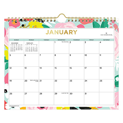 Blue Sky Day Designer Secret Garden Mint Monthly Wall Calendar, Floral Artwork, 11 x 8.75, Multicolor Sheets, 12-Month (Jan-Dec): 2026 (148632)