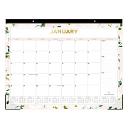 Blue Sky Day Designer Coming Up Roses Monthly Desk Pad Calendar, Floral Artwork, 22 x 17, Cream/Blush Sheets, 12-Month (Jan-Dec): 2026 (138198)