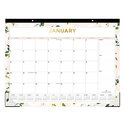 Blue Sky Day Designer Coming Up Roses Monthly Desk Pad Calendar, Floral Artwork, 22 x 17, Cream/Blush Sheets, 12-Month (Jan-Dec): 2026 (138198)
