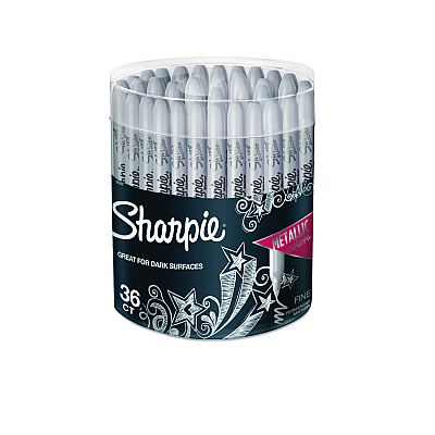 Sharpie Metallic Fine Point Permanent Markers, Metallic Silver, 36/Pack (SAN9597)