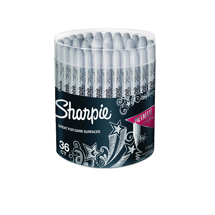 Sharpie Metallic Fine Point Permanent Markers, Metallic Silver, 36/Pack (SAN9597)