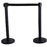 Tatco Economy Crowd Control, Assorted Materials, 14" x 35" x 9 ft 6", Black, 2/Carton (TCO16600)