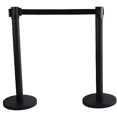 Tatco Economy Crowd Control, Assorted Materials, 14" x 35" x 9 ft 6", Black, 2/Carton (TCO16600)