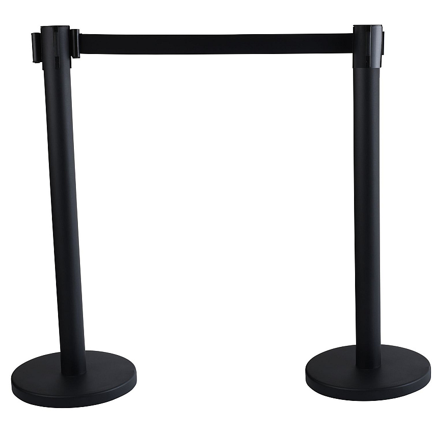 Tatco Economy Crowd Control, Assorted Materials, 14" x 35" x 9 ft 6", Black, 2/Carton (TCO16600)