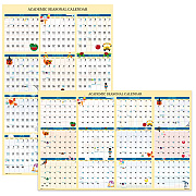 House of Doolittle Recycled Academic Seasonal Laminated Wall Calendar, Illustrated Seasons, 24 x 37, 12-Month (July to June), 2025 to 2026 (39835)