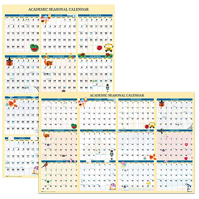 House of Doolittle Recycled Academic Seasonal Laminated Wall Calendar, Illustrated Seasons, 24 x 37, 12-Month (July to June), 2025 to 2026 (39835)