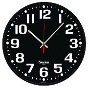 AbilityOne 6645016986561 SKILCRAFT High Contrast Quartz Wall Clock, 12.75" Overall Diameter, Black Case, 1 AA (sold separately)