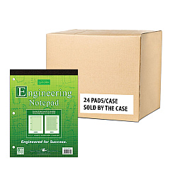 Roaring Spring Covered Engineering Pad, 5 sq/in Quadrille Rule, 80 Green 8.5 x 11 Sheets, 24/Carton (ROA95371CS)