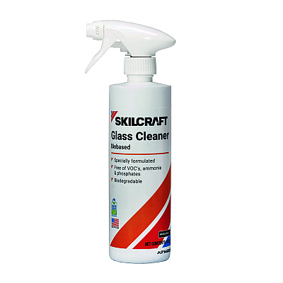 AbilityOne 7930016910002, SKILCRAFT Biobased Ready-To-Use Glass Cleaner, 16 oz Spray Bottle, 6/Pack