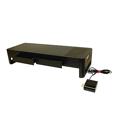 AbilityOne 7110017135323, SKILCRAFT Monitor Stand, 21.5 x 8 x 4.33, Black