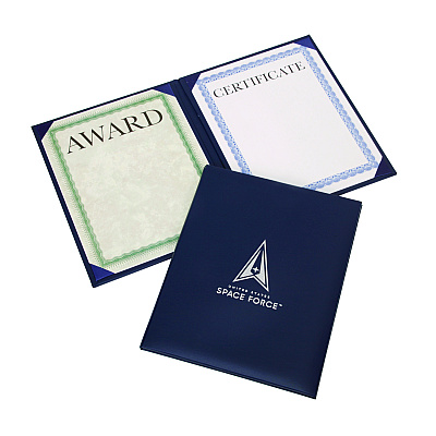 AbilityOne 7510017148885, SKILCRAFT Awards Certificate Padded Cover Binder, USSF Seal, 9.12 x 11.62, Blue/Silver