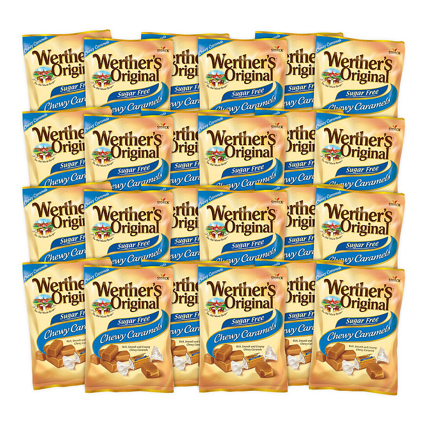 Werther's Original Chewy Caramels Sugar Free, 1.48 oz Bag, 24/Carton (GRR60004088)