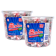 Ferrara Bobs Sweet Stripes Soft Candy, Peppermint, 0.18 oz Individually Wrapped, 160/Tub, 2 Tubs/Carton (GRR60004070)