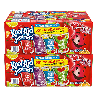 Kool-Aid Jammers Juice Pouch Variety Pack, 6 oz Pouch, 80/Carton (GRR60004076)