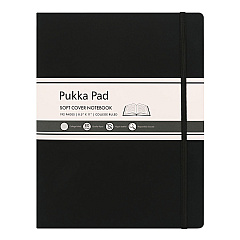 PUKKA PAD Soft Cover Notebook, College Rule, Black Cover, (96) 11 x 8.5 Sheets (PUK9942SIG)