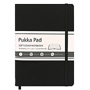 PUKKA PAD Soft Cover Notebook, College Rule, Black Cover, (96) 8.2 x 5.11 Sheets (PUK9940SIG)