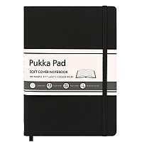PUKKA PAD Soft Cover Notebook, College Rule, Black Cover, (96) 8.2 x 5.11 Sheets (PUK9940SIG)