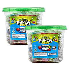 Sour Punch Twists, Variety, 2.59 lb Tub, Approx. 210 Pieces/Tub, 2 Tubs (GRR60004078)