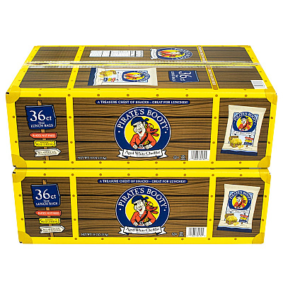 Pirate's Booty Natural Aged White Cheddar Baked Corn Puffs, 0.5 oz Bag, 36/Box, 2 Boxes/Carton (GRR60004090)